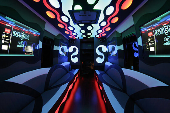 neon lights party bus