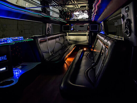hummer limo with disco lights