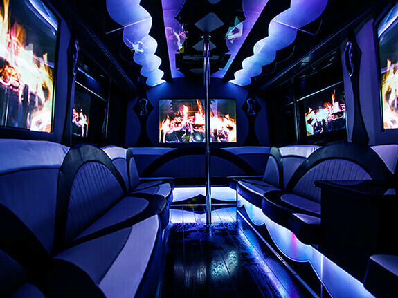 hardwood floors on party limo bus and party bus rentals